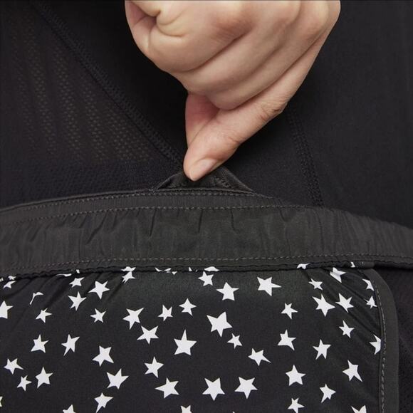 Nike Tempo Shorts Plus Size Dri-Fit Black/White Stars Running Workout Women 1X - Picture 6 of 8